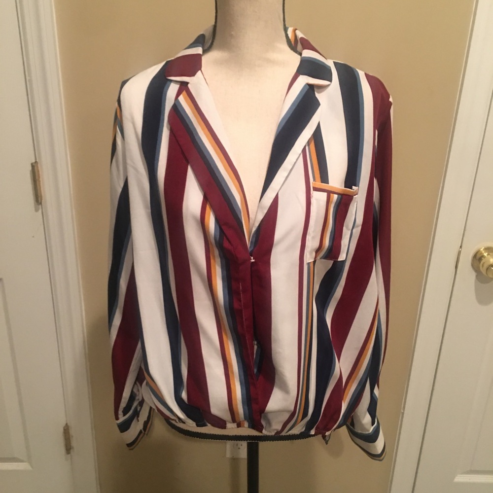 UPS&DOWNS Striped Multicolor Women's Top